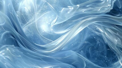 Obraz premium Abstract winter landscape with blue and white lines icy reflections and light shimmer backdrop