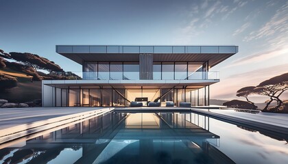 Modern building with swimming pool