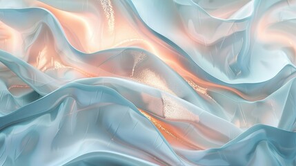 Obraz premium Winter-themed background with wave patterns in icy blue and rose gold light reflections and frosty texture backdrop