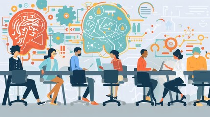 A group of diverse people attending a technology workshop on AI innovations