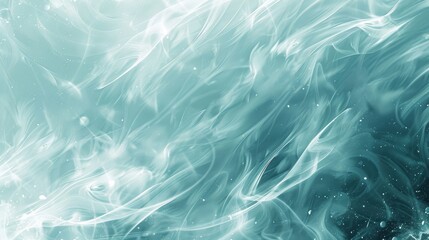 Obraz premium Abstract background with teal and blue wisps snowflake textures and light glow in a winter theme backdrop
