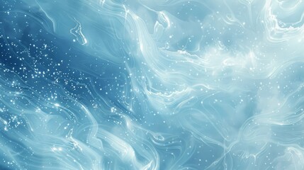 Swirling blue and white textures with sparkling particles and glowing mist in a winter wallpaper backdrop