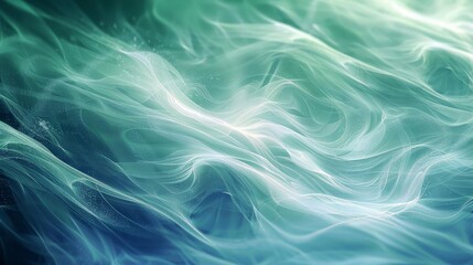 Frost-inspired background with wave-like patterns in deep blue and mint green crystalline textures and light shimmer backdrop
