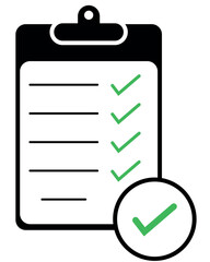 Check list black strock icon. Vector illustration isolated on white background,