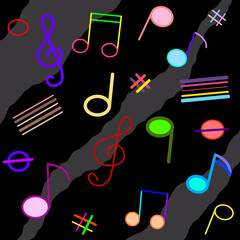 colorful musical notes Ready to sing