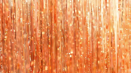 shiny peach litter Foil Curtain Decorative Backdrop