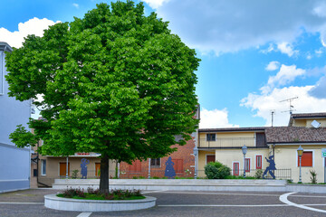 A town square of Castelvetere sul Calore, a village in Campania, Italy.