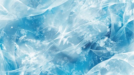 Fototapeta premium Winter hues with interlocking shapes in blue and white glowing light and frosted textures in a pattern backdrop