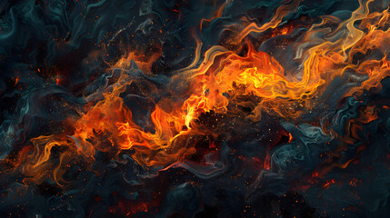 Mesmerizing Flames: Captivating Dance of Fire Against a Dark Backdrop Highlighting Its Intensity and Warmth