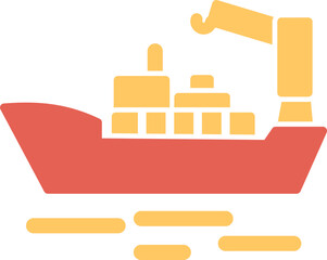 Obraz premium Cargo Ship II Vector Icon
