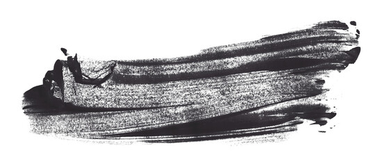 Fototapeta premium Black brush strokes isolated on transparent background.