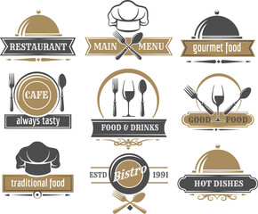 Vintage restaurant logotypes set