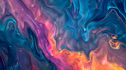 vibrant intensity of abstract fluid art background. Generative AI.