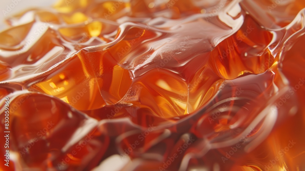 Canvas Prints A close up of a jelly dessert with a yellowish orange color