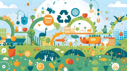 Circular Food Economy Diagram: A Vibrant of Resourceful and Sustainable Food Systems