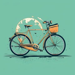 World Bicycle day vector illustration with bicycle design. Job ID: c2935e3c-9e5f-4b6f-8a17-4a912e320746