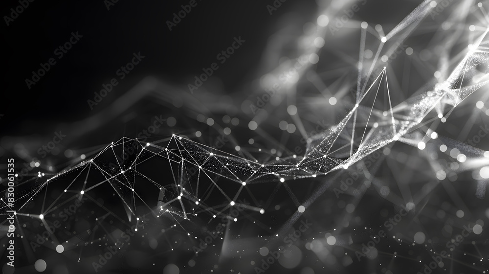 Poster wireframe background with plexus effect. futuristic vector illustration. generative ai.
