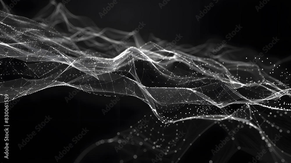 Poster wireframe background with plexus effect. futuristic vector illustration. generative ai.