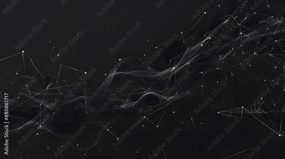 Poster wireframe background with plexus effect. futuristic vector illustration. generative ai.