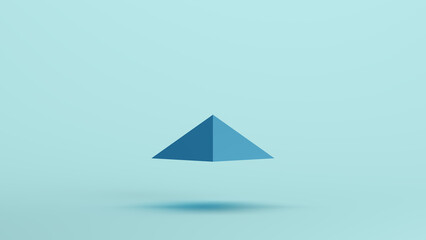 Blue pyramid face geometric shape solid structure prism pale background 3d illustration render digital rendering	
