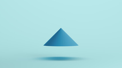 Fototapeta premium Blue cone geometry shape face geometric solid structure pale background 3d illustration render digital rendering 