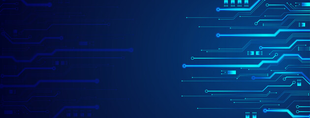 Circuit board background for tech business, Abstract Blue Circuit Board Background for Tech Business