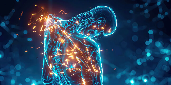 The Agony of Bone: A chilling x-ray of a skeleton highlights the stark reality of crippling bone pain, piercing with its unyielding discomfort