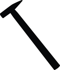 Silhouette of hammer illustration. Essential tool in black color. Home repair accessories. 