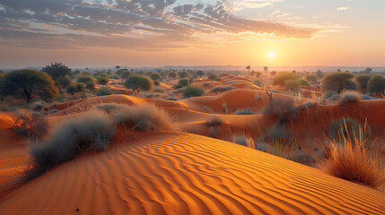 captivating image of Tharparkar Desert vast expanse of golden sand scattered vegetation Sindh Despite harsh condition desert home resilient community unique wildlife offering glimpse into challenge be