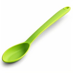 Melamine tongs with a vibrant, solid green handle, isolated solid white background