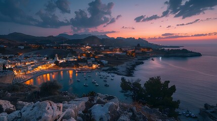 Fototapeta premium Beautiful beach views in Greece, Clean and beautiful, in the afternoon, which in Generate AI