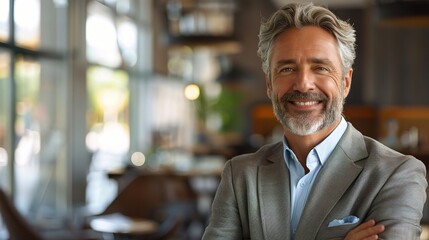 Fototapeta premium business portrait of a senior manager, posed in a sophisticated office