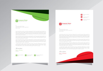 Green and red business letterhead design a4 template,  Abstract letterhead design, letterhead template, vector eps 10