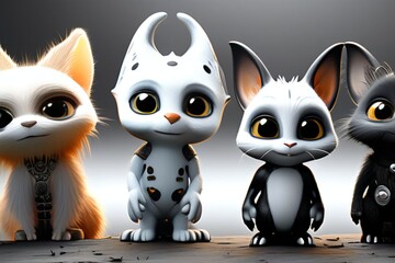 Obraz premium Animal characters, image of animals exercising, mascot, animation, cute, Olympics