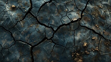 Fototapeta premium Portrait of cracked dry ground texture
