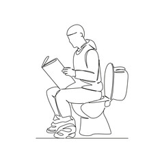 man on the toilet reading a newspaper