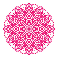 An intricate red pattern mandala style