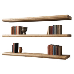 Bookshelf with books isolated on Transparent Background
