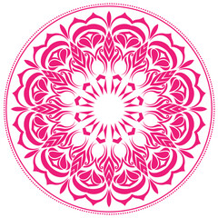 An intricate red pattern mandala style