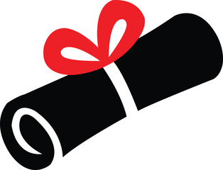 Graduation diploma clip art design on plain white transparent isolated background for card, shirt, hoodie, sweatshirt, apparel, tag, mug, icon, poster or badge