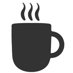 black silhouette hot drink icon