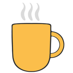 yellow hot drink icon illustration