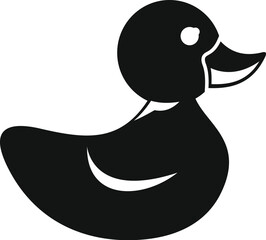 Minimalistic black duck silhouette vector illustration with simple shape, representing a stylized and modern avian element in nature