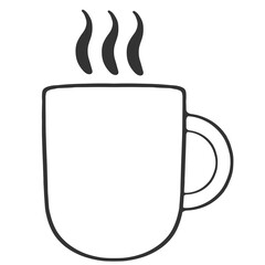 simple black outline hot drink icon