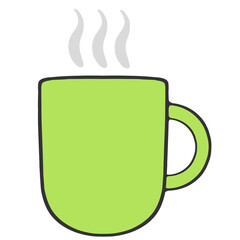light green hot drink icon illustration