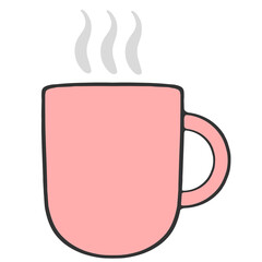light pink hot drink icon illustration