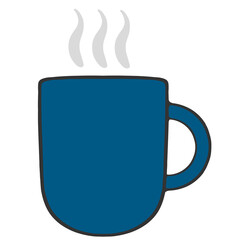 navy blue hot drink icon illustration