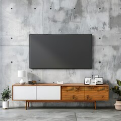 tv room cabiten with wall UHD Wallpapar