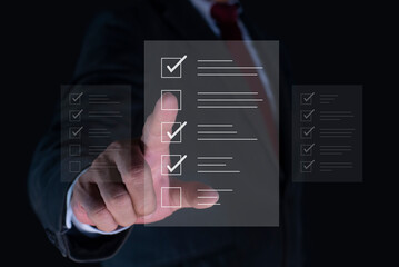 Digital file checklist, Business performance checklist, filling out digital form checklist,...