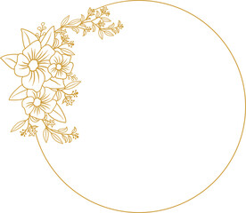 Floral Circle Line Frame